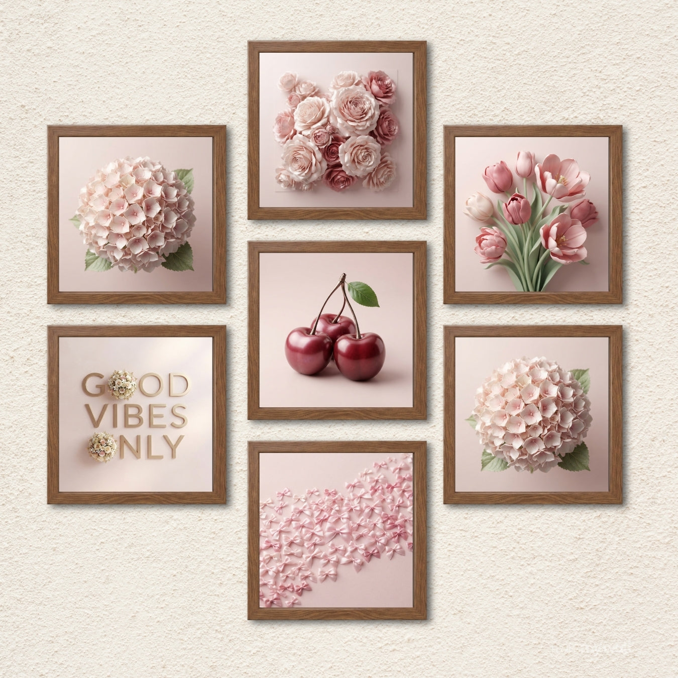 7-Piece Blush Aesthetic Wall Art Gallery Set