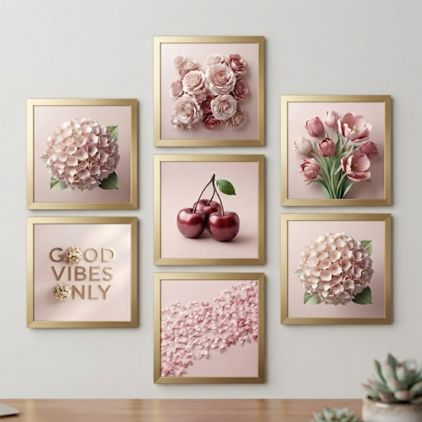 7-Piece Blush Aesthetic Wall Art Gallery Set