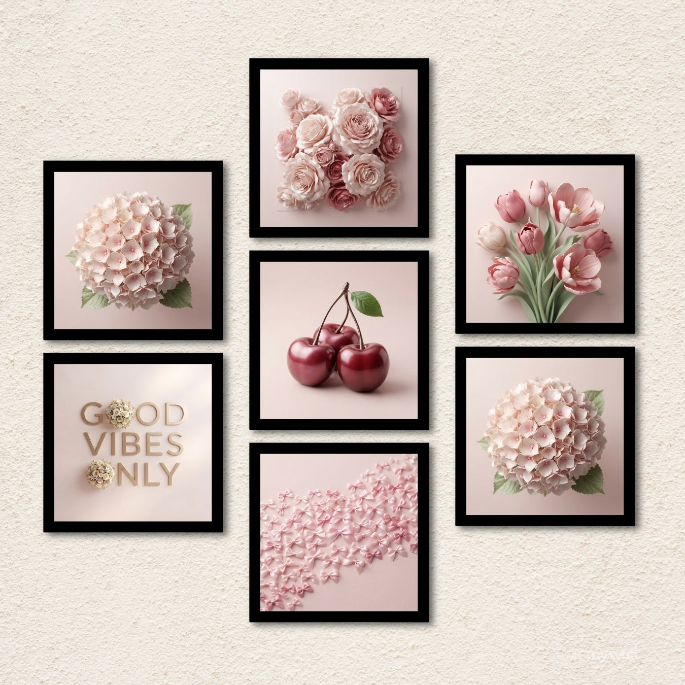7-Piece Blush Aesthetic Wall Art Gallery Set