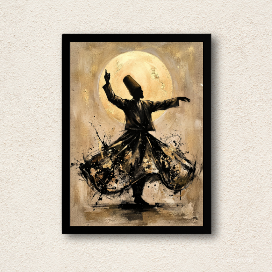 Sufi Whirling Dervish Framed Canvas Art Wall Art Print