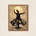 Sufi Whirling Dervish Framed Canvas Art Wall Art Print