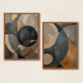 Modern Geometric Abstract 2-Piece Wall Art Set