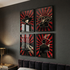 Noir Detective Vintage 4-Piece Wall Art Set