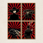 Noir Detective Vintage 4-Piece Wall Art Set