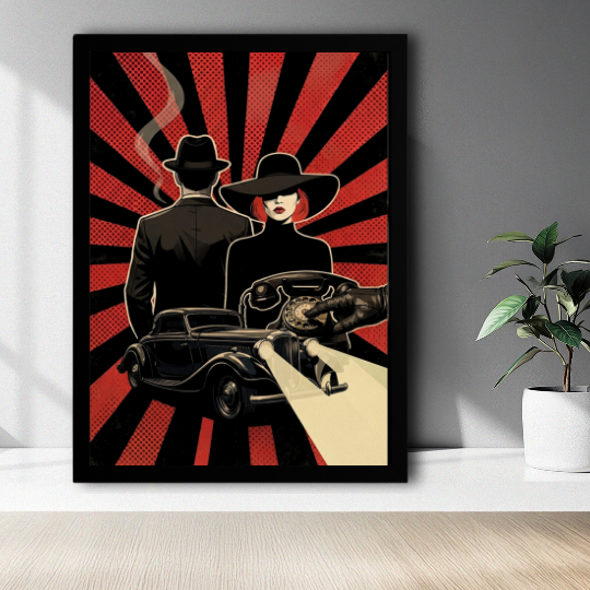 Vintage Noir Detective Collage Wall Art