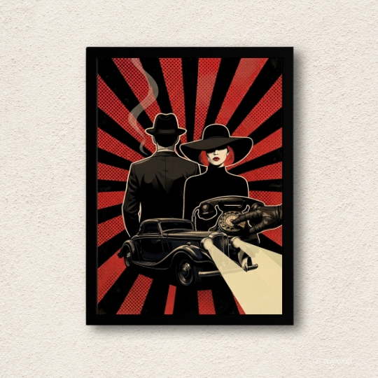 Vintage Noir Detective Collage Wall Art