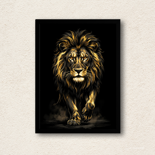 Majestic Golden Lion Wall Art Print