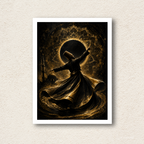 Whirling Sufi Art – Golden Islamic Wall Art Frame