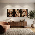 Mid-Century Modern Abstract 3-Piece Wall Art Set