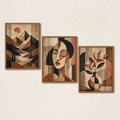 Mid-Century Modern Abstract 3-Piece Wall Art Set
