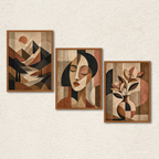 Mid-Century Modern Abstract 3-Piece Wall Art Set