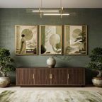 Sage Green Oriental Landscape 3-Piece Wall Art Set