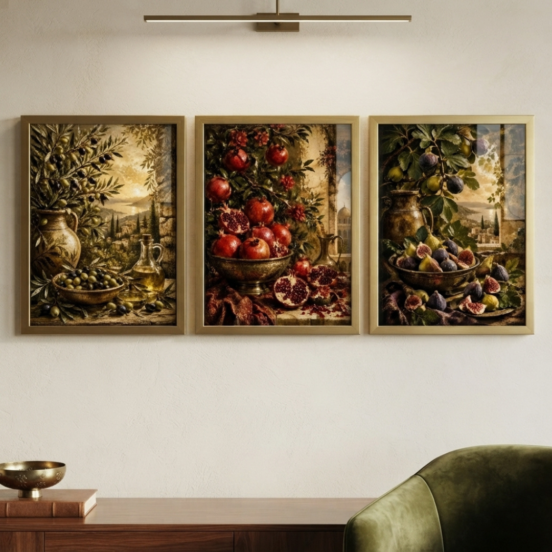 3-Piece Mediterranean Fruits Framed Wall Art Set