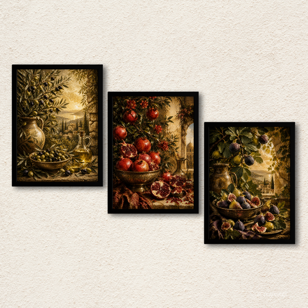 3-Piece Mediterranean Fruits Framed Wall Art Set