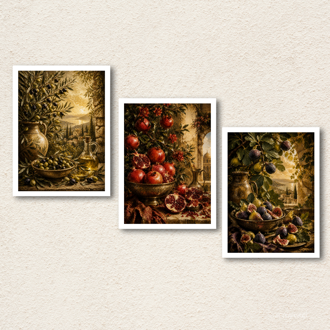 3-Piece Mediterranean Fruits Framed Wall Art Set