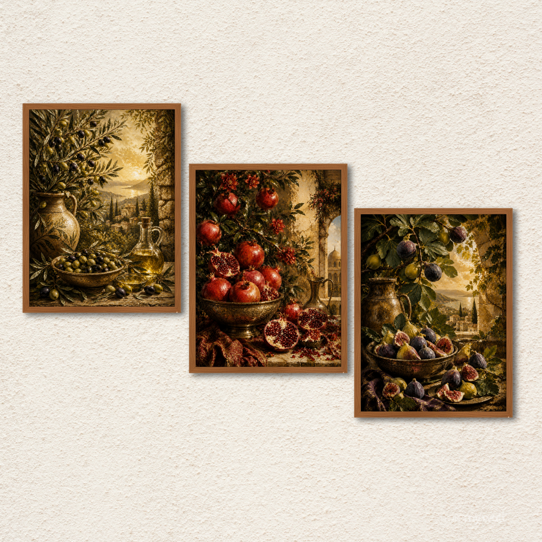 3-Piece Mediterranean Fruits Framed Wall Art Set