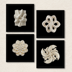 3D Marble Sculpture 4-Piece Wall Art Set