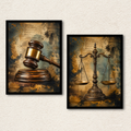 Vintage Law & Justice Scales 2-Piece Wall Art Set