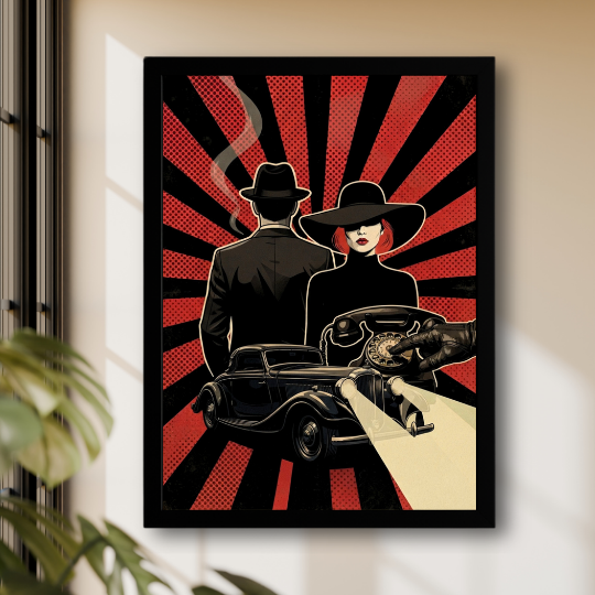 Vintage Noir Detective Collage Wall Art