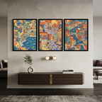 Italian Coastal Towns 3-Piece Wall Art Set