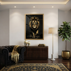 Majestic Golden Lion Wall Art Print