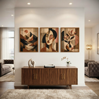 Mid-Century Modern Abstract 3-Piece Wall Art Set