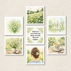 7-Piece Daisy Botanical Gallery Wall Art Set