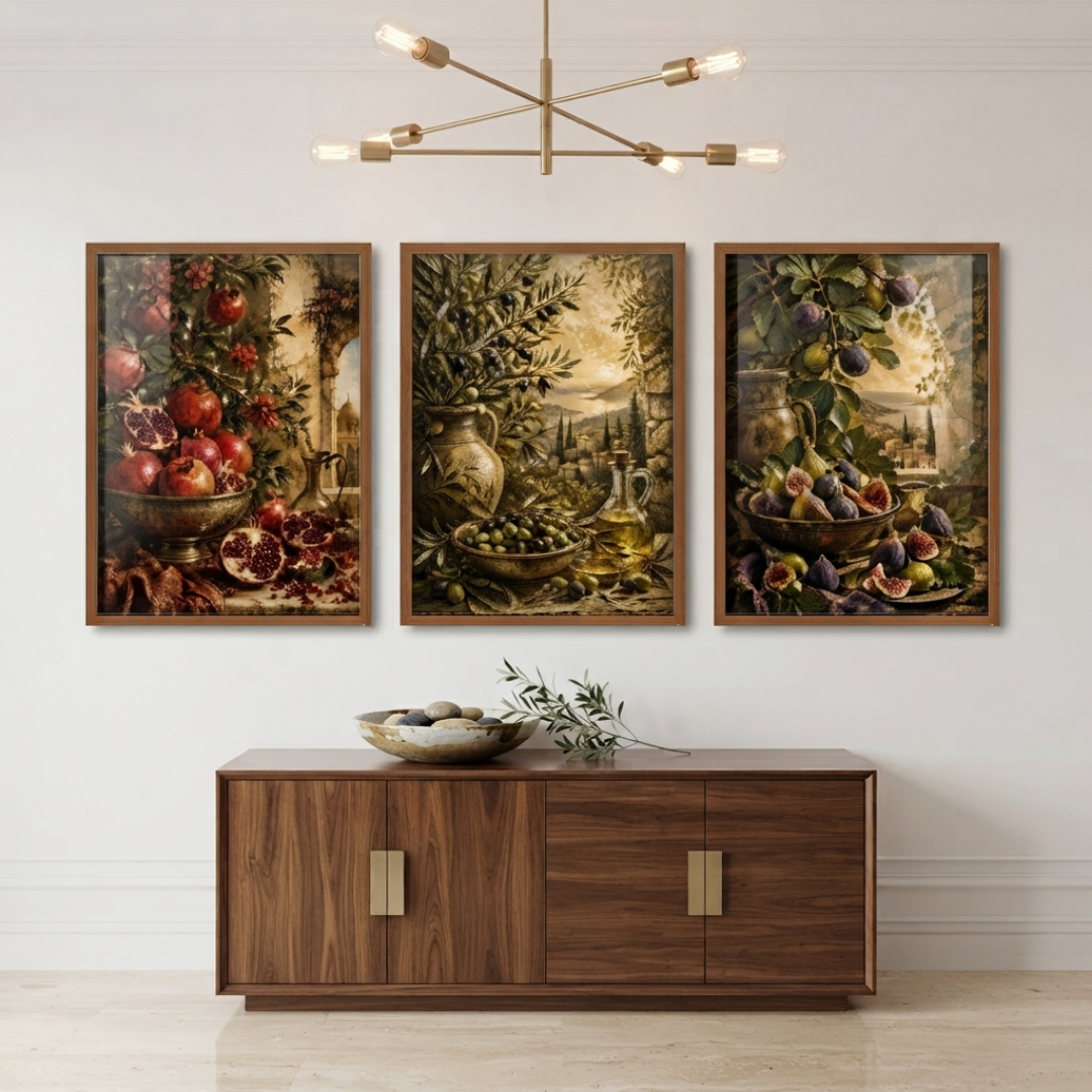 3-Piece Mediterranean Fruits Framed Wall Art Set