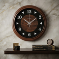 Wood Pattern Wall Clock with Dark Center