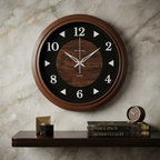 Wood Pattern Wall Clock with Dark Center