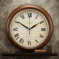 Natural Light Wood Pattern Wall Clock with Roman Numerals