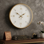 Minimalist Gold Wall Clock with Roman Numerals