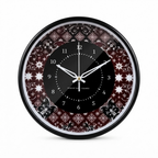Elegant Damask Pattern Black Wall Clock