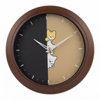 Split-Design Wall Clock with Cute Peeking Animals