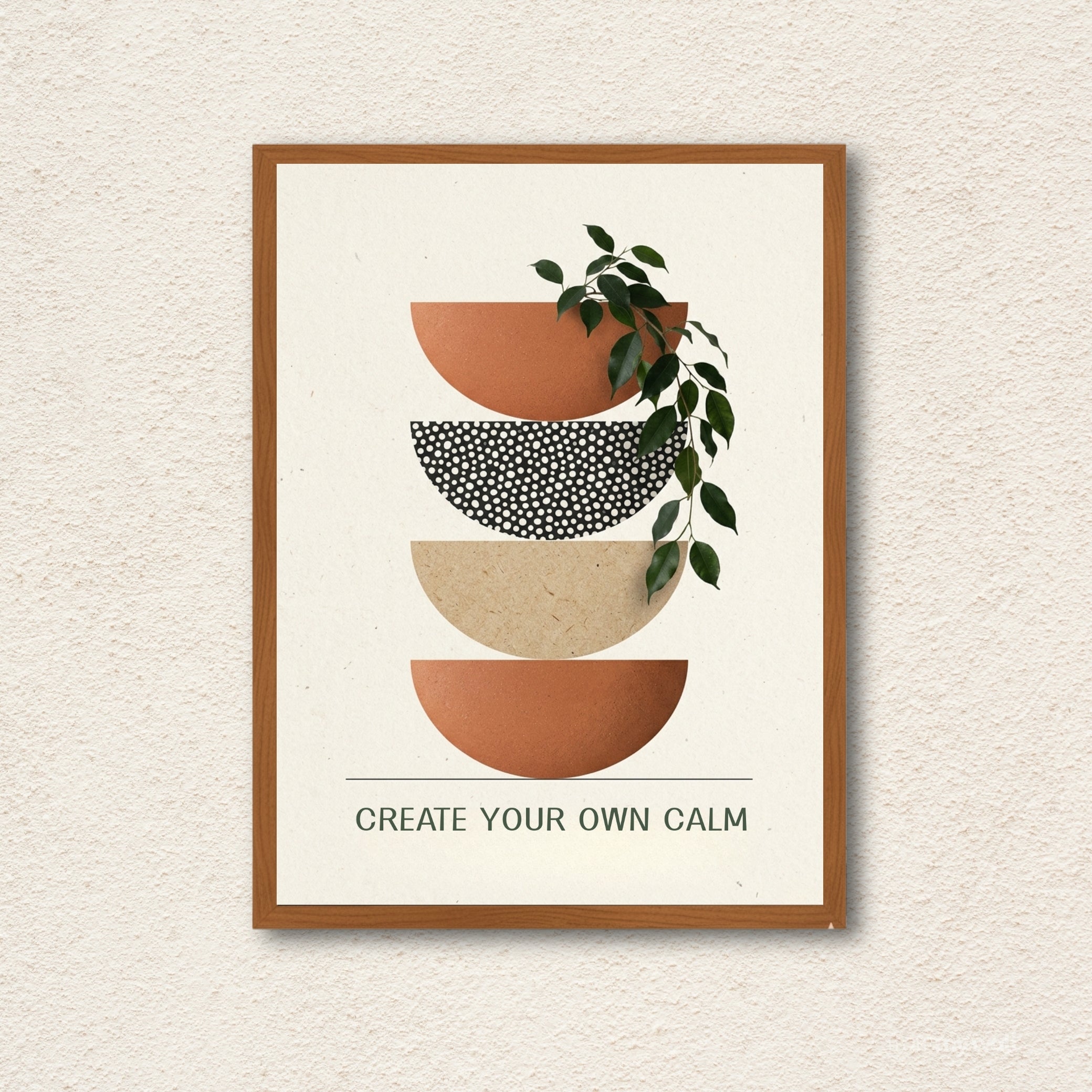 "Create Your Own Calm" Abstract Minimalist Wall Frame