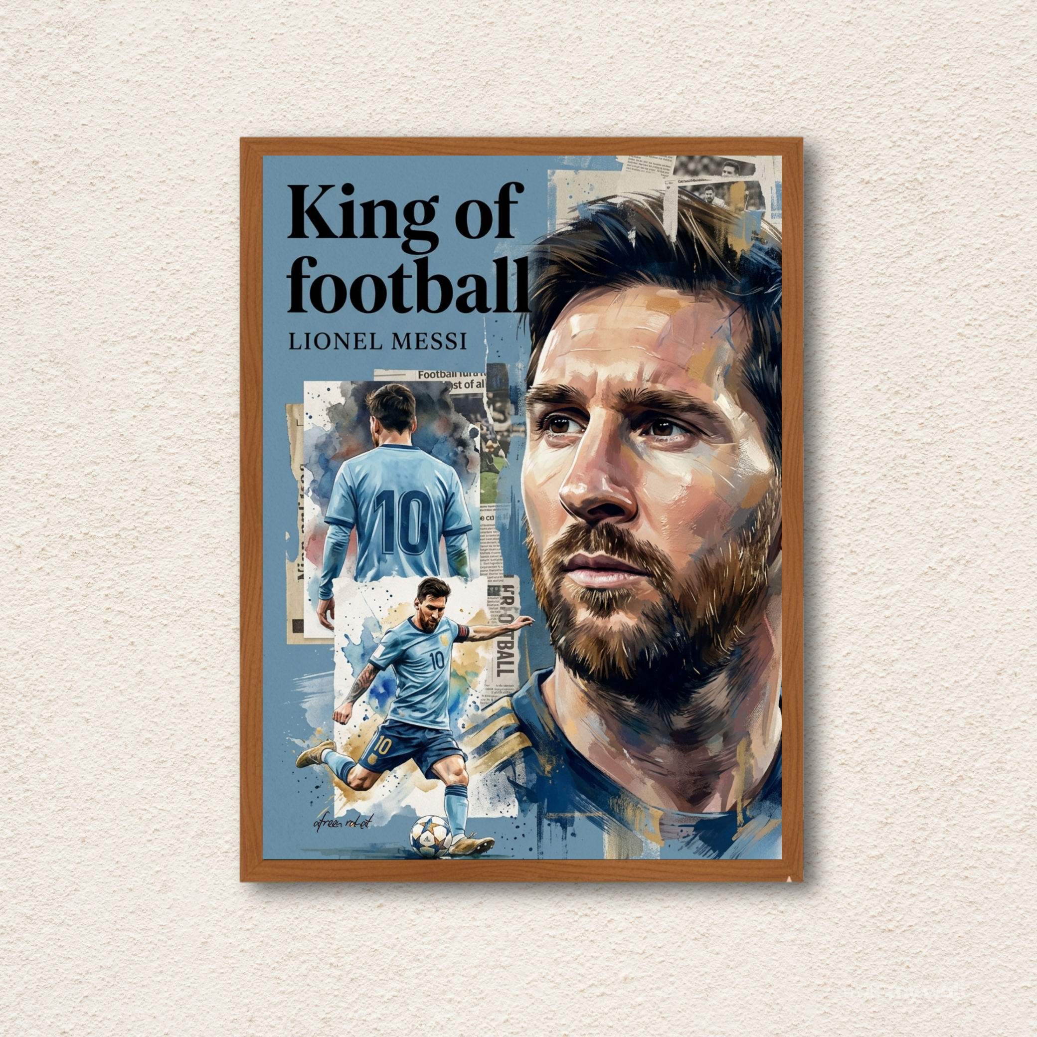 Lionel Messi "King of Football" Wall Frame