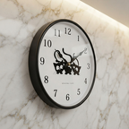 Playful Three Cats Silhouette Black Wall Clock