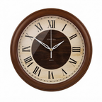 Two-Tone Cream and Dark Rim Wood Pattern Wall Clock