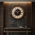 Two-Tone Cream and Dark Rim Wood Pattern Wall Clock