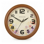 "The Spring Blossom" Floral Watercolor Wood Pattern Clock
