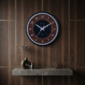 Black Wall Clock with Wood Pattern Inner Design
