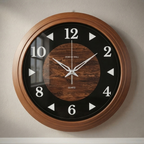 Wood Pattern Wall Clock with Dark Center