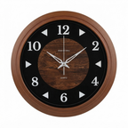 Wood Pattern Wall Clock with Dark Center