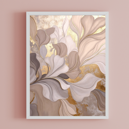 "Serenity Leaf" Modern Botanical Digital Art Frame