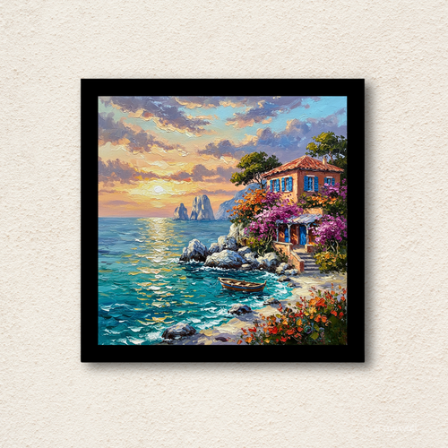 Capri Shores Mediterranean Villa Framed Wall Art - WOW My Wall