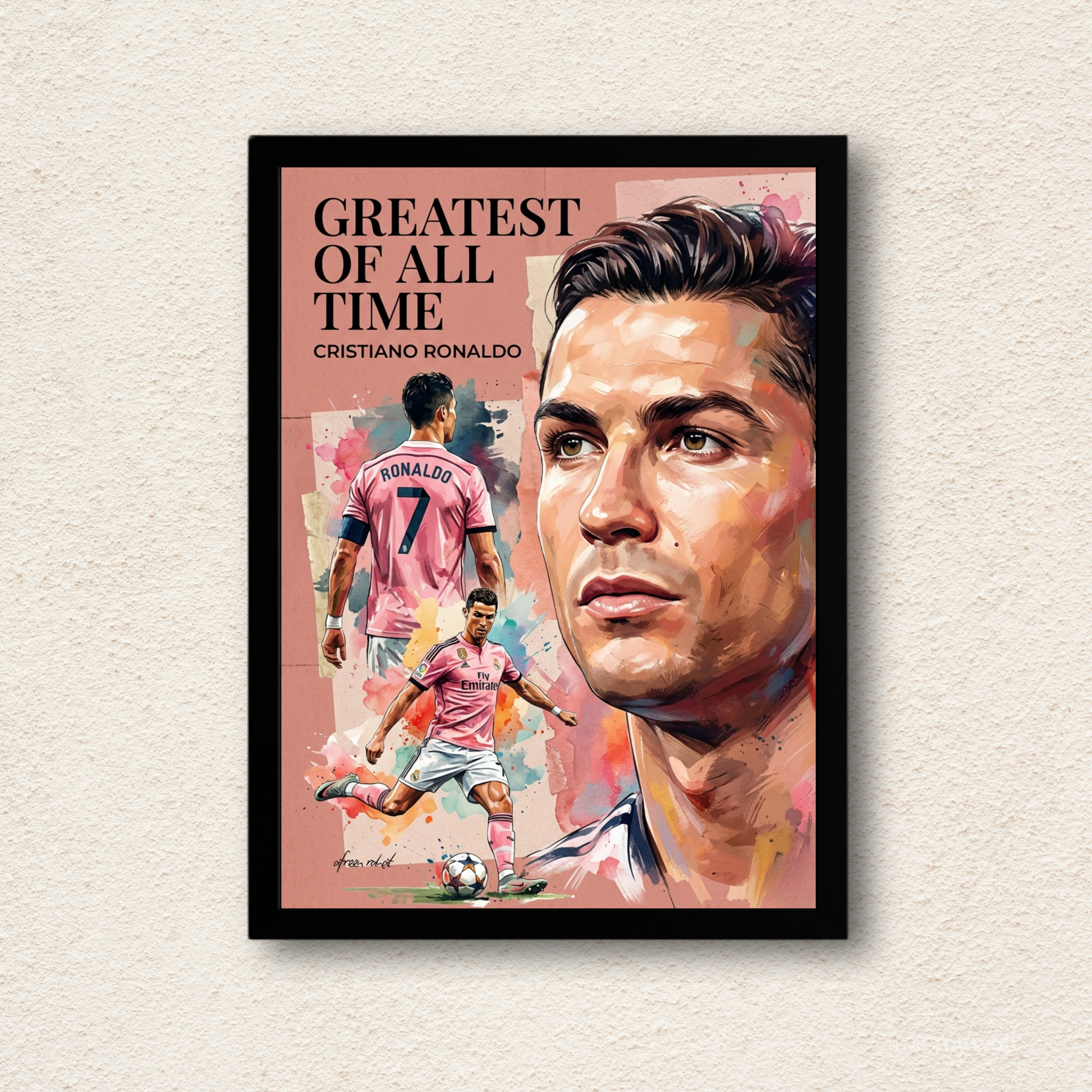Cristiano Ronaldo "Greatest of All Time" Wall Frame