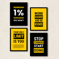 Motivational Quote Canvas Wall Art Set – 4-Piece Posters for Office & Home Decor