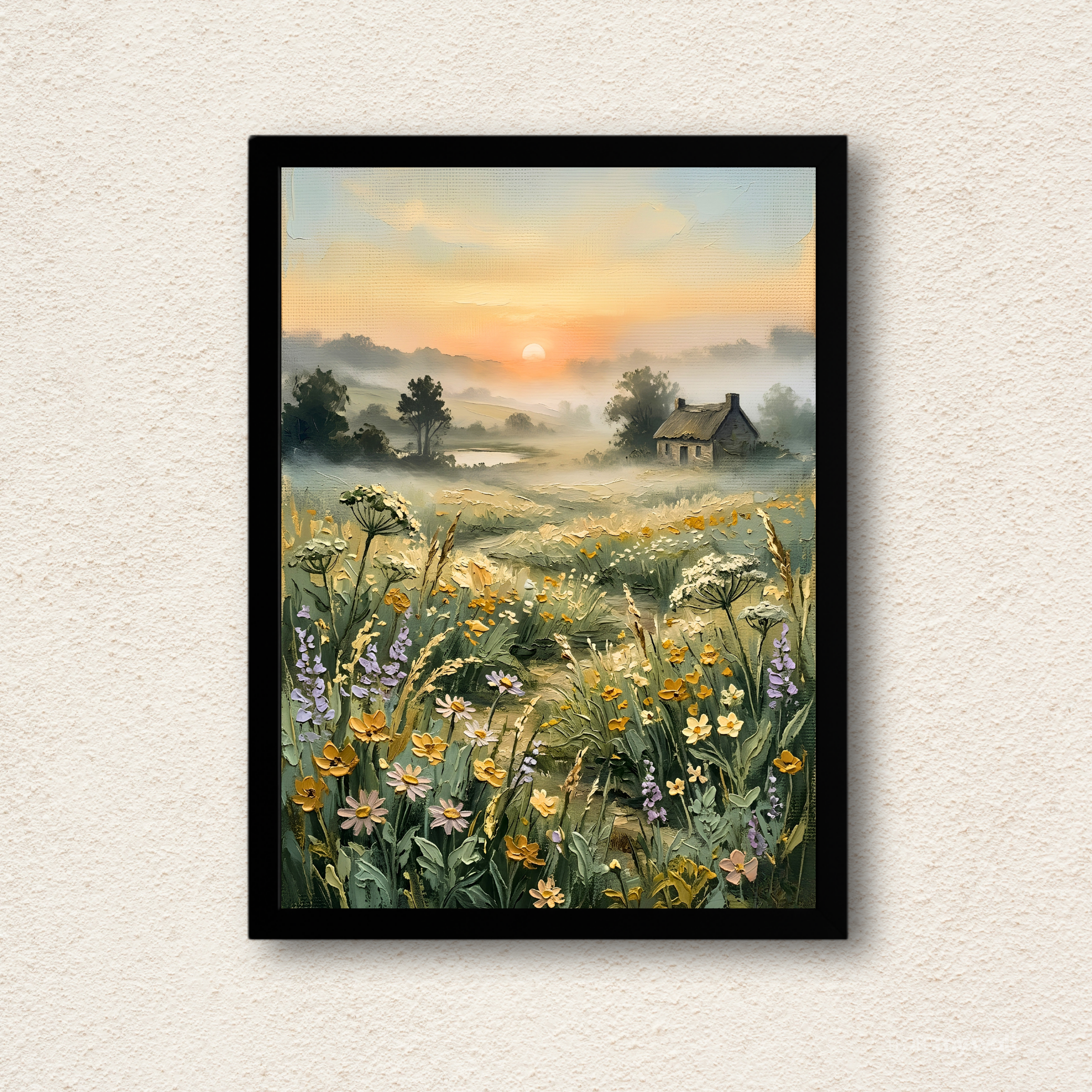 Rustic Cottagecore Wildflower Meadow Wall Art