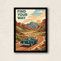 "Find Your Way" Vintage Road Trip Wall Art
