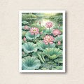 Serene Lotus Pond Watercolor Wall Art